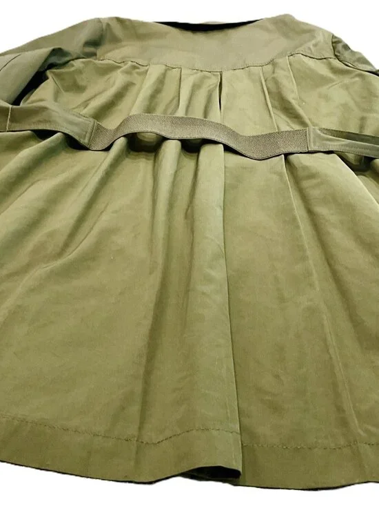 Guess Belted Trench Jacket Olive Green Cotton Blend Size M - Picture 11 of 13